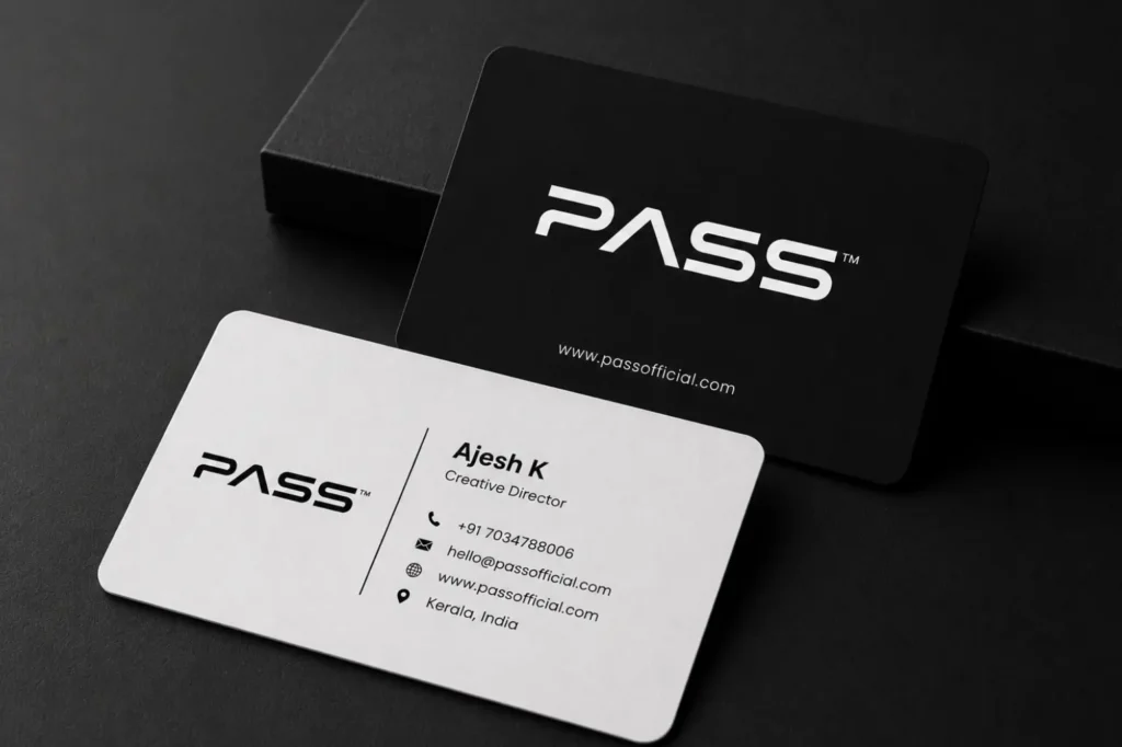 PASS Business Card Design by Weezeon IT Solution featuring a modern and professional brand identity