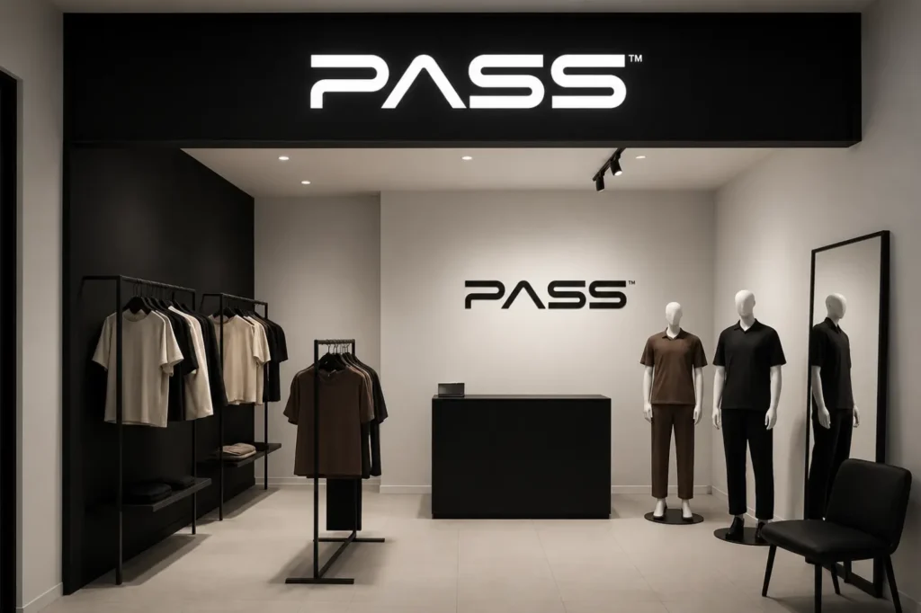 PASS Clothing Store Design by Weezeon IT Solution featuring a modern retail interior and premium brand presentation